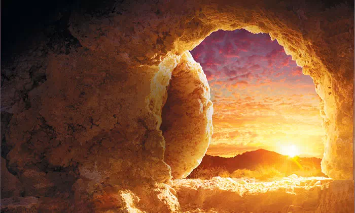 Öffnung des Felsengrabs Jesu