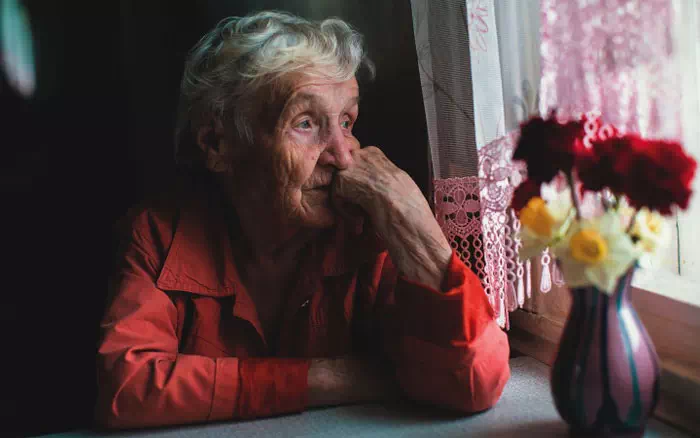 Eine traurige Frau